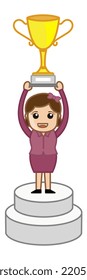 Girl on Podium Vector