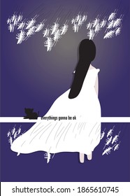 La chica de fondo morado