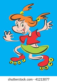 Girl on roller skates