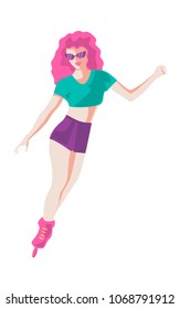 a girl on rollers