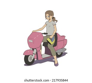 Girl on scooter