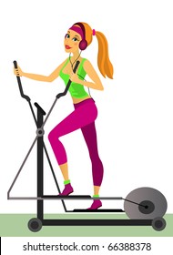 girl on the simulator