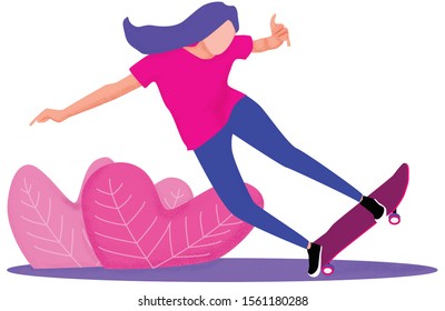 A Girl On A Skateboard .