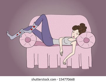 Girl on a sofa