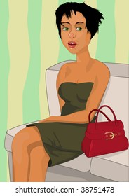 the girl on a sofa