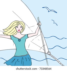 girl on the yacht