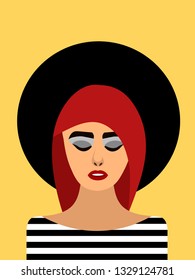 Girl on yellow background