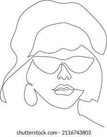 girl one line hand drawn vector