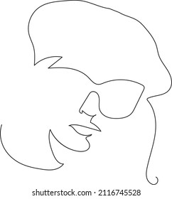 girl one line hand drawn vector