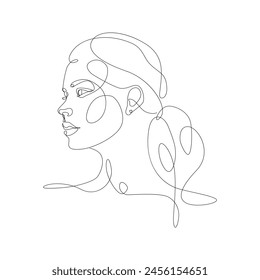 girl one line. vector drawing.
