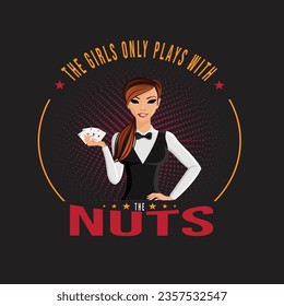 The Girl Only Plays with the Nut Vector Design