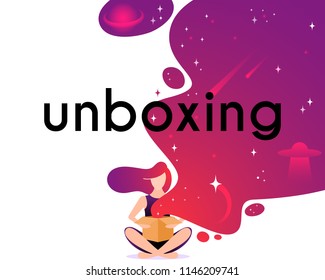 Free Vector  Realistic unboxing illustration