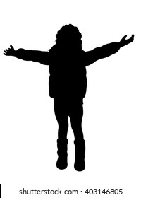 a girl open up her arms
