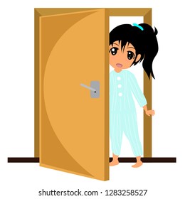 Cartoon Girl Opening Door Images Stock Photos Vectors Shutterstock