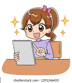 タブレット 日本人 子供 のイラスト素材 画像 ベクター画像 Shutterstock