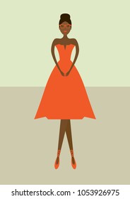 the girl in the orange dress