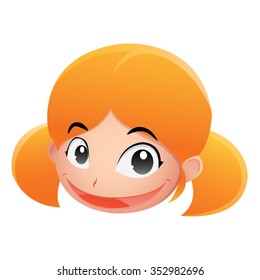 Girl with Orange Hair Cartoon Vector