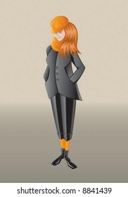 girl with orange hat