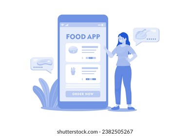 Girl Order Food From Mobile App