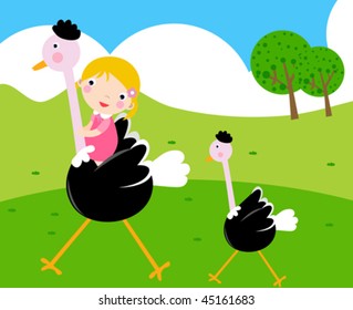 The girl and the Ostrich