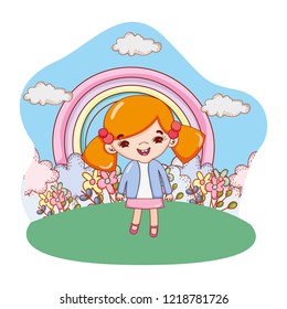 girl outdoors cartoon