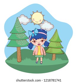 girl outdoors cartoon
