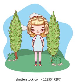 girl outdoors cartoon