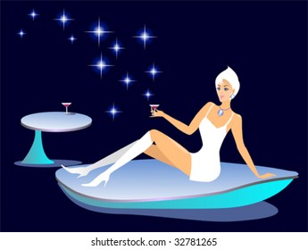 Girl in outer space