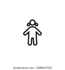 girl outline icon design template