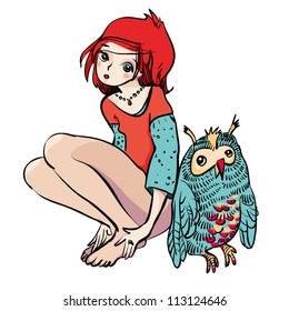 Girl and Owl