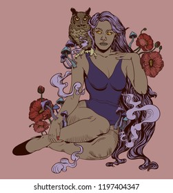Girl with owl