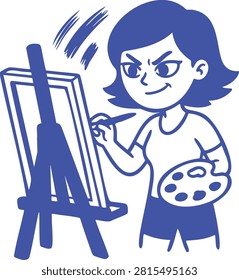 Girl Painter Sly Expression Technology