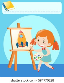 Girl painting art