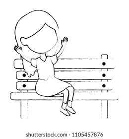girl in the park wooden chair icon