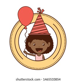 girl with party hat in birthday celebration
