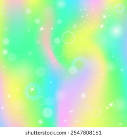 Garota Padrão. Gradiente de Princesa Roxa. Holograma Kawaii. Iridescente Convite Místico. Fundo Cósmico Rosa. Convite Azul Desfocado. Arco-íris Glitter. Padrão De Menina Bonito.
