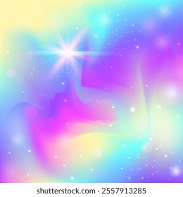 Girl Pattern. Purple Princess Invitation. Fairy Gradient. Holographic Abstract Mesh. Pink Girlish Background. Blue Magical Hologram. Rainbow Texture. Neon Girl Pattern.