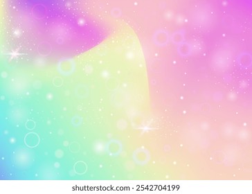 Girl Pattern. Purple Unicorn Gradient. Magic Invitation. Fairytale Galaxy Invite. Pink Girlish Hologram. Lilac Fantasy Background. Princess Glitter. Stars Girl Pattern.