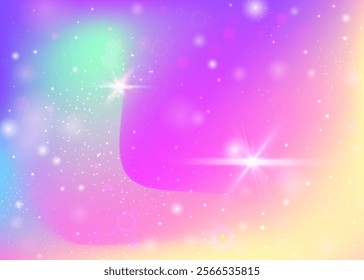Girl Pattern. Purple Unicorn Hologram. Kawaii Invitation. Holographic Cosmic Mesh. Pink Mystical Background. Lilac Girlish Gradient. Fairy Glitter. Dream Girl Pattern.
