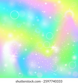 Girl Pattern. Yellow Kawaii Gradient. Fairy Hologram. Iridescent Pastel Effect. Green Abstract Invitation. Pink Galaxy Background. Princess Glitter. Candy Girl Pattern.