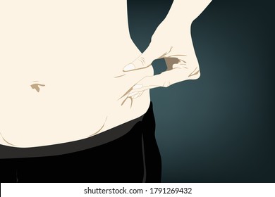 Girl paunchy fat. a result of no exercise and high calories foods