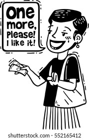girl pays One more please comics