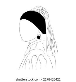 Girl with a Pearl Earring line art