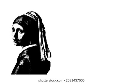 Girl with a Pearl Earring Portrait Sketch Drawing