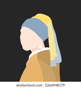 Chica con un vector de Pearl Earring