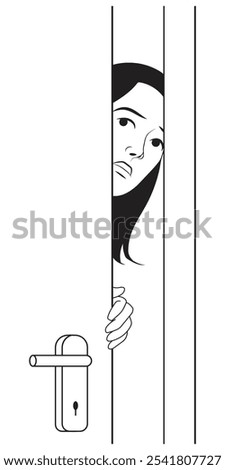 Similar – Image, Stock Photo Woman peeking through Christmas wrapping paper, festive mood