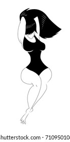 The girl is performed in comic style. Illustration. Vector.