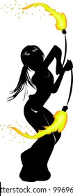 Girl performing fire show