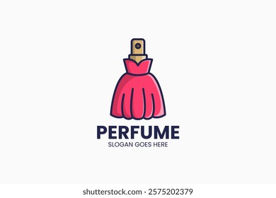 Girl Perfume Logo. Vector Illustration