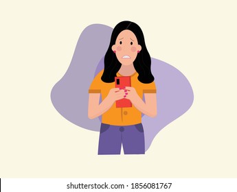 Girl with phone in her hands